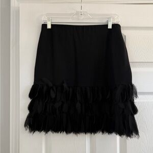 Ann Taylor Black Fringe Skirt